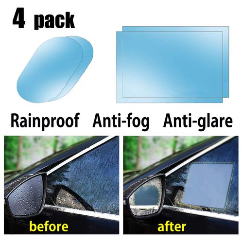 4 PCS Car Rearview Mirror Protective Film, HD Anti-Fog Nano Coating Rainproof Film,Car Anti Water
