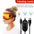 Heating Massage Eye Mask - Hot Compress Relieves Fatigue Dark Circles Aids Sleep 3 Gears Heat & Vibration (For Eye Strain).