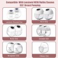 Two Full Sets Breast Pump Parts with 24mm Flange Compatible with Lansinoh Discreet Duo/NCVI/Nuliie S32 Breast Pump Replacement. 