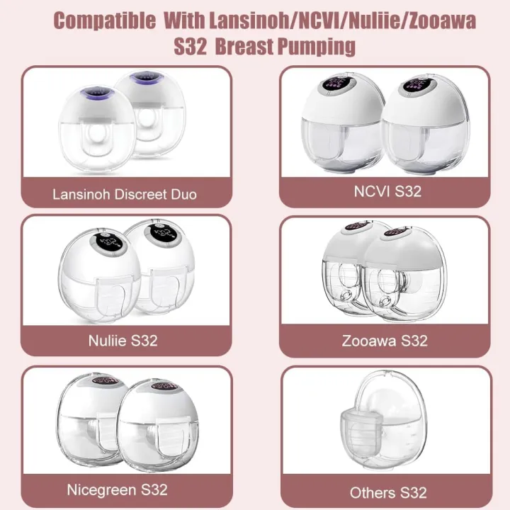 S32%20Full%20Sets%20Breast%20Pump%20Parts%20with%2024/27mm%20Flanges%20Compatible%20with%20NCVI/Nuliie%20S32%20Breast%20Pump%20Replacement%20Parts%20-%20Image%202