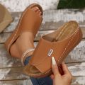 Women Wedge Slippers Summer 2025 New Fashion Slippers Open Toe Breathable Sandals Comfortable Buckle Woman Shoes Slides Women. 