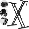 Adjustable Keyboard Stand Double Braced X Style Digital Piano Stand with Locking Straps for 61 76 88 Keys. 