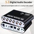 AC3 Audio Digital to Analog 5.1 Channel Stereo DAC Converter Optical SPDIF Coaxial AUX 3.5mm to 6 RCA Decoder Amplifier. 