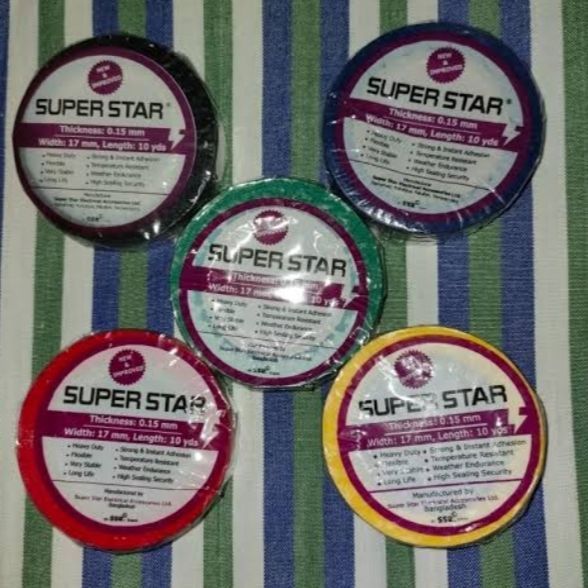 Super Star SSG PVC Tape 17mm Accurate 10 Yards Strong Adhesive Gum Tape