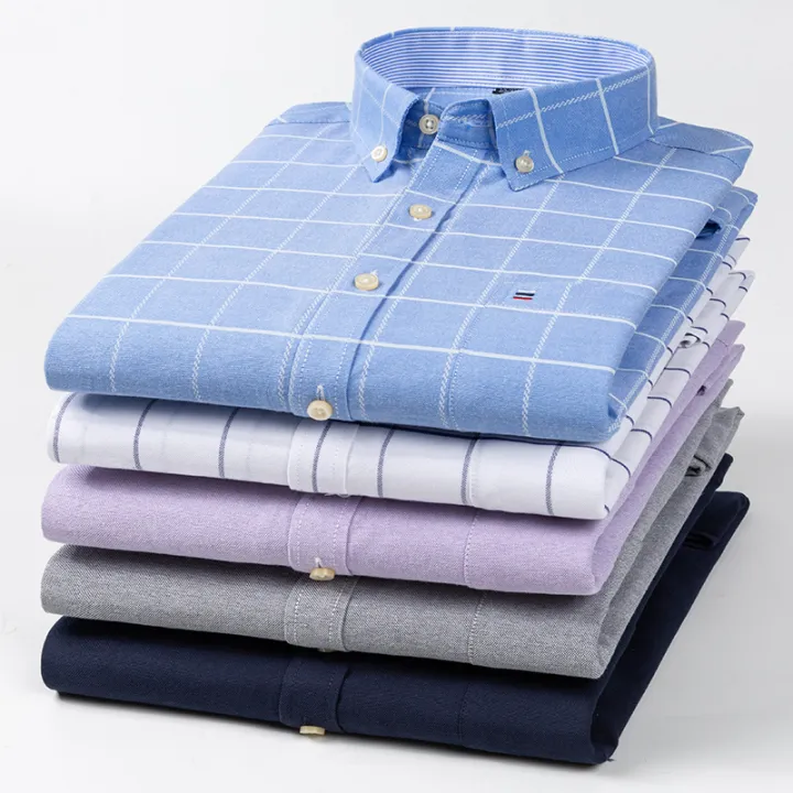 100%25%20Cotton%20Oxford%20Men's%20Shirts%20Long%20Sleeves%20Plaid%20Soft%20Regular%20Fit%20Formal%20Dress%20Shirt%20Pocket%20Social%20Blouse%20Male%20Clothes%20S-7XL%20-%20Image%202
