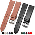 Calf Leather Watch Strap 12mm 14mm 16mm 18mm 20mm 22mm Genuine Leather Watch Band with Silver Pin Buckle. 
