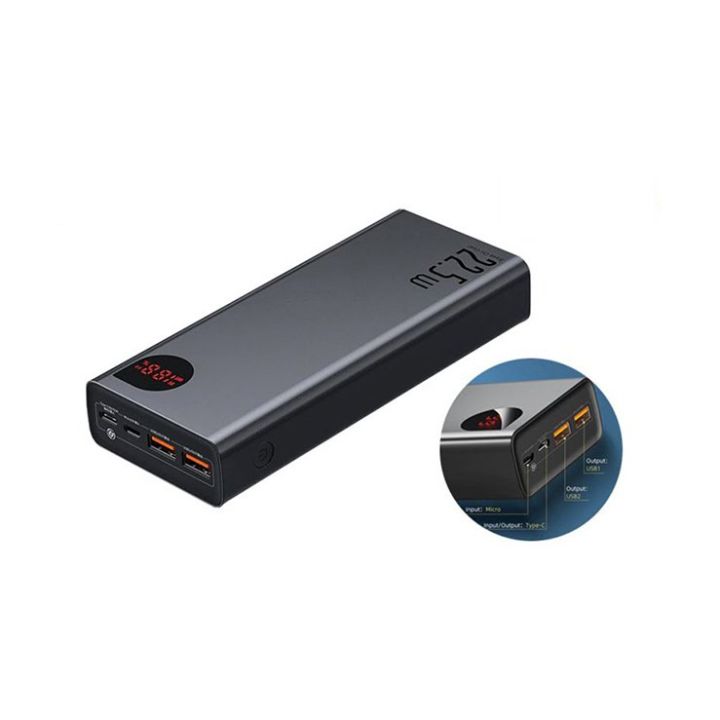 Baseus 20000mah Adaman Metal Fast Charging Power Bank Black (22.5W ...