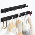 Black Robe Hook for Bathroom Kitchen Home Wall Mounted Creative Door Coat Clothes Towel Key Holder Hanger Storage 4 5 6 7 Hooks.