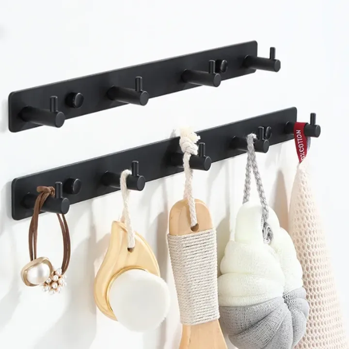 Black%20Robe%20Hook%20for%20Bathroom%20Kitchen%20Home%20Wall%20Mounted%20Creative%20Door%20Coat%20Clothes%20Towel%20Key%20Holder%20Hanger%20Storage%204%205%206%207%20Hooks%20-%20Image%202