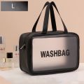 Portable Cosmetic Bag Large Capacity Dust Proof Make Up Storage Handbags PVC Fashion Transparent Travel Bags. 