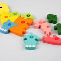 Wooden Puzzles for Kids 3D Montessori Cartoon Animals Cognitive Jigsaw Puzzle Early Learning Tangram Toy for Children . 