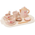Afternoon Tea Set Wooden Toy Pretend Play Food Learning Role Play Game Early Educational Toys for Toddlers Girls Boys Kids Gifts. 
