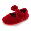 Newborn Infant Baby Girls Shoes Velvet Red Christmas 0-18M Princess Girl Baby Shoes Bow First Walkers. 