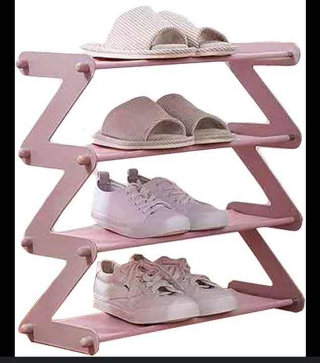 4 Tier Shoe Rack Standing Storage Rack Portable foldable shoe rack ...
