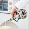 Bohemia Oil Storage Dispenser Underglaze Embossed Container Ceramic Household Oil Bottle Oil Vinegar Kitchen Accessories.