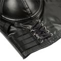 Women Corset Crop Top Gothic Black Leopard Faux Leather Push Up Overbust Corset Bustier Bra with Straps Fashion Streetwear.
