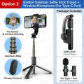 2024 NEW Handheld Mobile Phone Holder Video Gimbal Stabilizer Selfie Stick Foldable Tripod Live Stand for IPhone .
