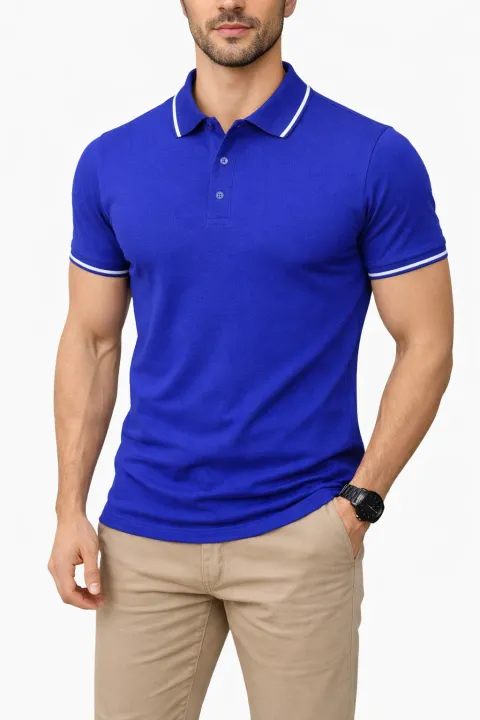 Royal%20Blue%20Colour%20PK%20Cotton%20Polo%20T-shirt%20For%20Man's%20-%20Image%204