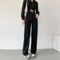 Loose Straight Women's Jeans Fashion Stretch Soft Drape Multi-button High Waist Denim Trousers Street Fashion Female Clothing. 