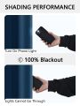1pc 100% Blackout Curtains with Grommet Top , Curtains for Living Room, Bedroom, Kitchen, Home Decor, Room Decoration. 