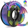 Tricolor Silk PLA 3D Printer Filament 1.75mm 250g(0.55lbs) Spool, High Precision Printing Material for Most FDM 3D Printers.