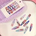 Random 5/10pcs Frozen Elsa Hair Clip Children's Cute Disney Hair Accessories Digital Printed Hair Clip Minimalist Birthday . 