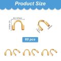 60pcs 18K Gold Wire Guardian Golden U-Shape Cable Protector 304 Stainless Steel Wire Guard Loop Thread Protector for Earring kit. 