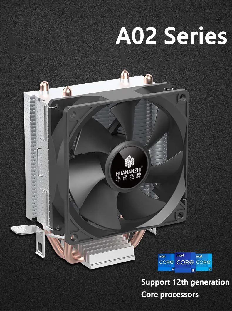 HUANANZHI 2 Heatpipes CPU Cooler 3PIN Quiet Fan Air-cooled Radiator For ...