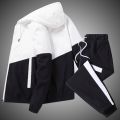 2026 Men Tracksuit Casual Joggers Hooded Sportswear Jackets And Pants 2 Piece Sets Hip Hop Running Sports Suit.