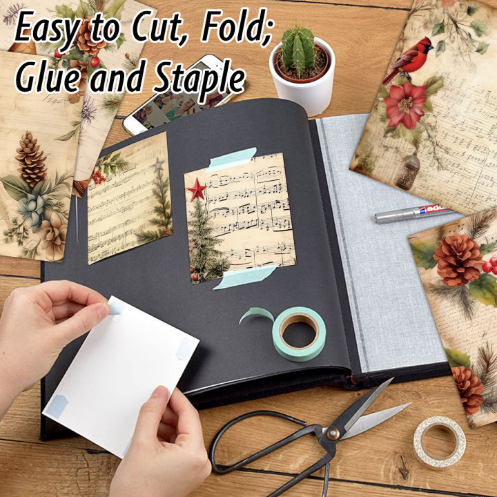 Victorian%20Christmas%20Scrapbook%20Paper%20Set,12%20sheets%20Poinsettia%20Birds%20Santa%20Patterns%20Decorative%20Craft%20Paper%20for%20Journal%20DIY%20Crafts%20-%20Image%204