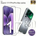 2Pcs Ultra HD Full Coverage Tempered Glass Screen Protector With 2Pcs Lens Protector for Xiaomi 17 Pro Max 15 14 13T Pro Glass.
