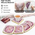 DIY Crystal Epoxy Resin Mold Mineral Edge Irregular Coaster Box Coaster Set Mirror Silicone Mold. 