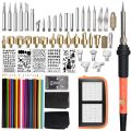 Wood Burning Kit Woodburning Tool with Soldering Iron 54 PCS Woodburner Temperature Adjustable with Soldering Iron Set Pyrography Wood Burning Pen (75 PCS). 