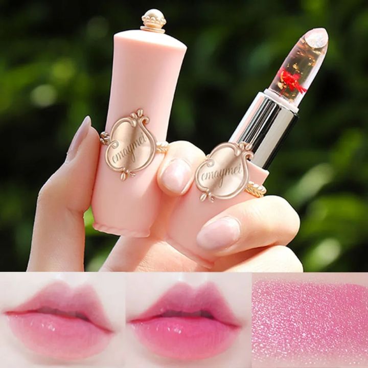 Transparent Jelly Flower Lipstick – Color Changing, Moisturizing Lip Balm for Lip Care