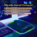 High-Quality XXL RGB Gaming Mouse Pad SMALL & Large Size with Gel Wrist Pad - Extended & Small Led Soft Cloth Mousepad Mat with Non-Slip Rubber Base & 14 Lighting Modes for Gamers, PC Computer, Laptop, Office - (800×300×4mm) - Black - FunBug. 