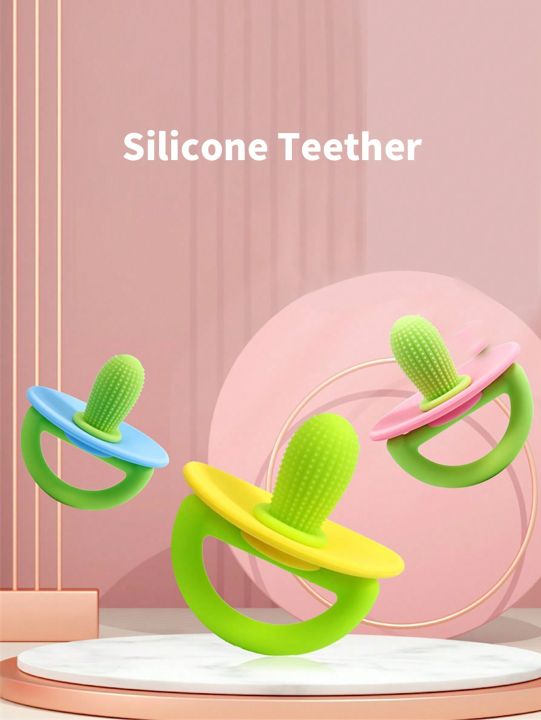 Silicone%20Teether%20Ring,%20Pacifier%20Type%20Teething%20Tool,%20Soft%20Molar%20Stick%20with%20Massage%20Dot%20-%20Image%205