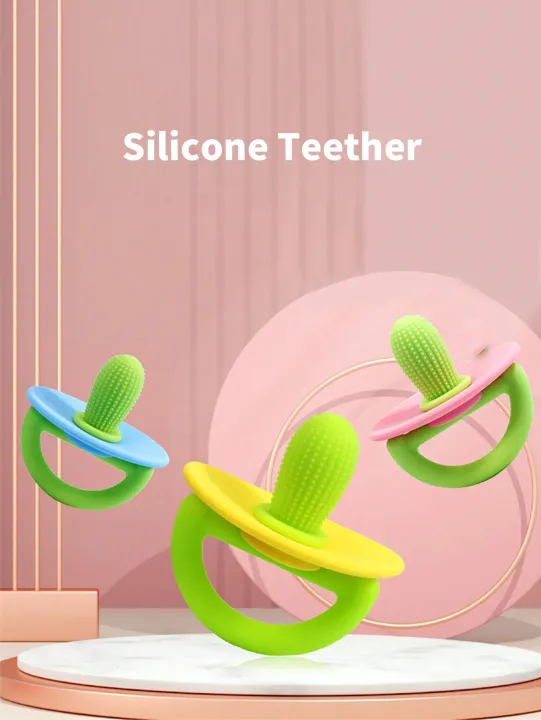 Silicone%20Teether%20Ring,%20Pacifier%20Type%20Teething%20Tool,%20Soft%20Molar%20Stick%20with%20Massage%20Dot%20-%20Image%205