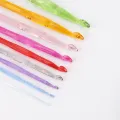 QJH 9Pcs/Set Multi-Coloured Crystal Clear Plastic Crochet Hooks, Ergonomic Resin Crochet Hook - Crochet Enthusiast 3mm - 12mm. 