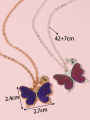 2Pcs/Set Cartoon Cat Butterfly Turtle Temperature-Sensitive Color Changing Pendants Girl Children's Friendship Necklace.