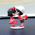 Couple Cute Ornaments for Car, Car Decoration Cute Cartoon Couples Action, Cartoon Car Dashboard Decorations, Cute Lovely Kiss C. 