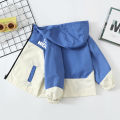 Children Boys Hooded Windbreaker Coat 2026 Spring Autumn Teen Color Blocking Zipper Casual Sports Outerwear Kids Waterproof Coat.