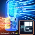 Silent air conditioning fan Portable Air cooler Fan LED Display Leafless Electric Fan 6h Timer USB charging Heater fan. 