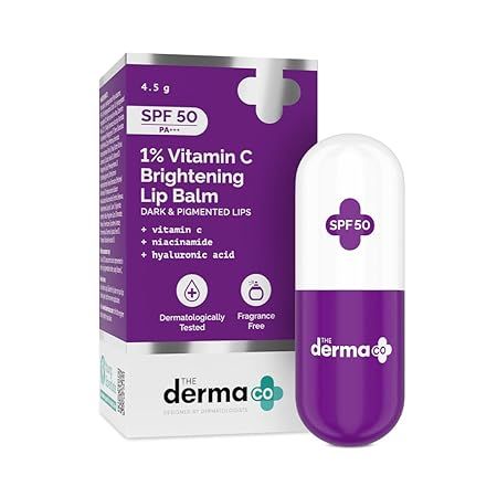 The Derma Co 1% Vitamin C Brightening Lip Balm with SPF 50 PA +++  4.2 gm