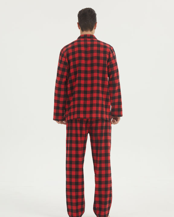 Mens%20Flannel%20Pajama%20Sets%20Cotton%20Plaid%20Pajamas%20for%20Men%20Pjs%20Set%20Soft%20Lounge%20Sleepwear%20Pj%20Pants%20with%20Pockets%20Flannel%20Shirts%20-%20Image%202