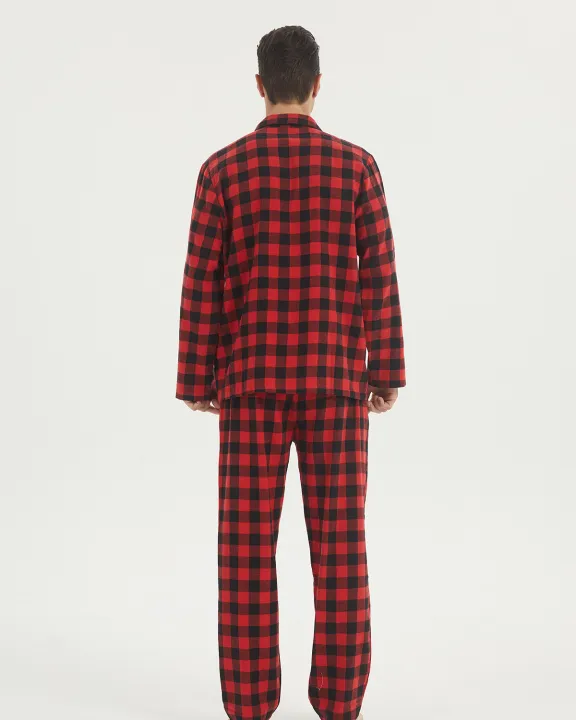 Mens%20Flannel%20Pajama%20Sets%20Cotton%20Plaid%20Pajamas%20for%20Men%20Pjs%20Set%20Soft%20Lounge%20Sleepwear%20Pj%20Pants%20with%20Pockets%20Flannel%20Shirts%20-%20Image%202