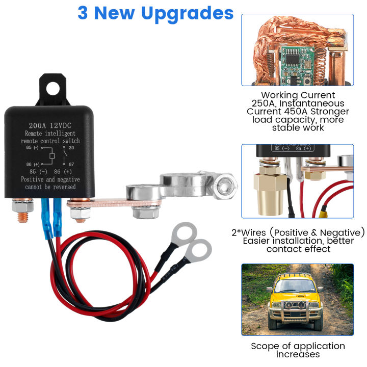 Remote%20Battery%20Disconnect%20Switch%2012V%20200/250A%20Remote%20Control%20Battery%20Switch%20Relay%20Anti-theft%20Car%20RV%20Boat%20Battery%20Kill%20Switch%20-%20Image%203
