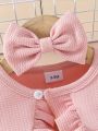 Little Princess Summer Flower net gauze dress, bow hairset, small cardigan coat three-piece set. 