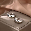 925 sterling silver plain ring earrings, light luxury and high-end earring, elegant and simple earring for women. 