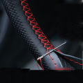 Car Steering Wheel Cover Needles And Braid Thread Artificial Leather Car Covers Suite 3 Color DIY Texture Soft Auto Accessories. 