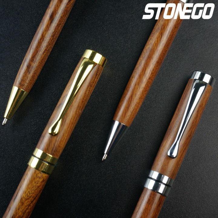 STONEGO%20Wooden%20Twist%20Ballpoint%20Pen,%20Retractable%20Roller%20Ball%20Pens%20Smooth%20Writing%20Signature%20Executive%20Business%20Ball%20Pen%20-%20Image%202